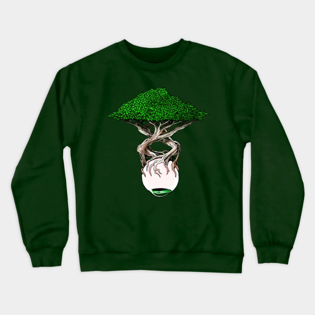 Eyeball Tree Helix Crewneck Sweatshirt by Phobotech